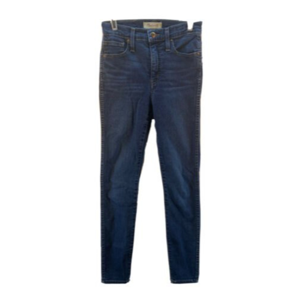 MADEWELL Women's 10" High Rise Skinny Jeans Blue Cotton Blend Size 24